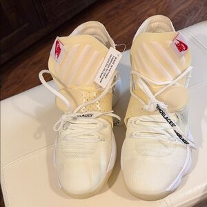 Nike Cream and off White High-Top Sneakers Hyperdunk